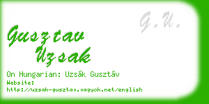 gusztav uzsak business card