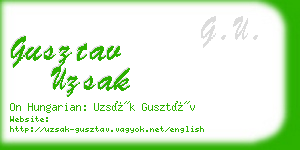 gusztav uzsak business card